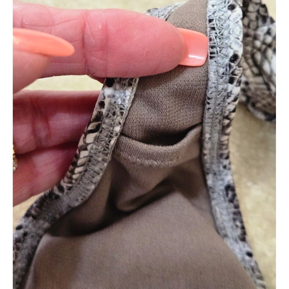 Rachel Rachel Roy Snakeprint 1 Piece Swimsuit Women's XS Boho Grey/Taupe NWT - Picture 9 of 11